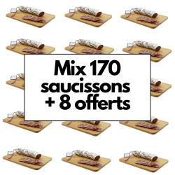 Mix de 170 saucissons + 8 saucissons offerts - pour les professionnels - La Cerise sur l'Apéro