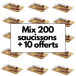 Mix de 200 saucissons + 10 saucissons offerts - pour les professionnels - La Cerise sur l'Apéro