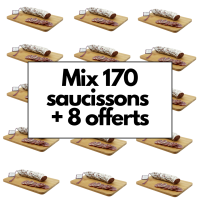 Mix de 170 saucissons + 8 saucissons offerts - La Cerise sur l'Apéro