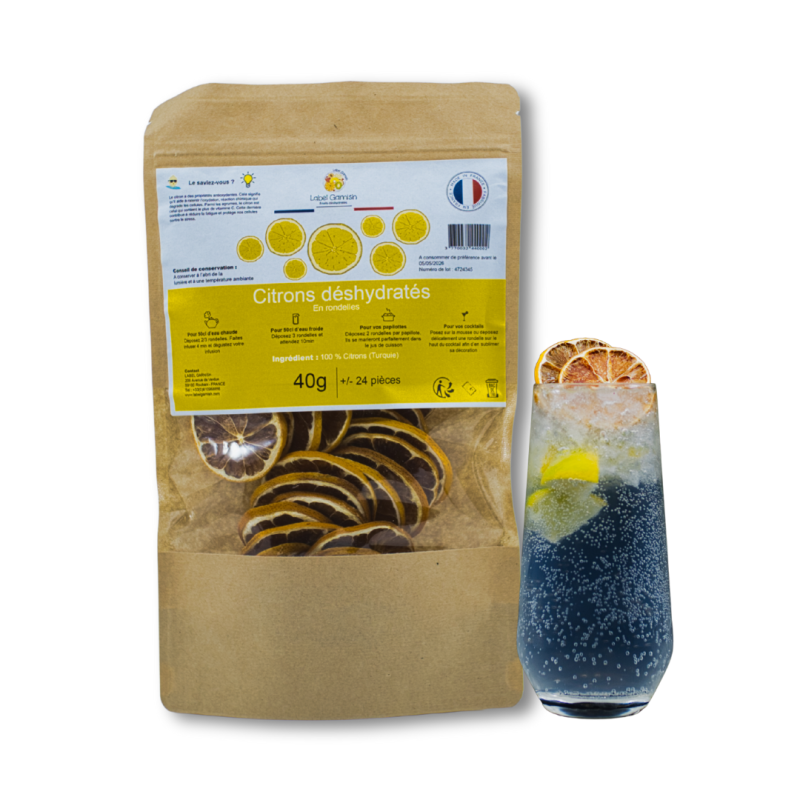 Fruits déshydratés - Citron jaune 40 gr - La Cerise sur l'Apéro Fruits déshydratés - Citron jaune 40 gr - La Cerise sur l'Apéro
