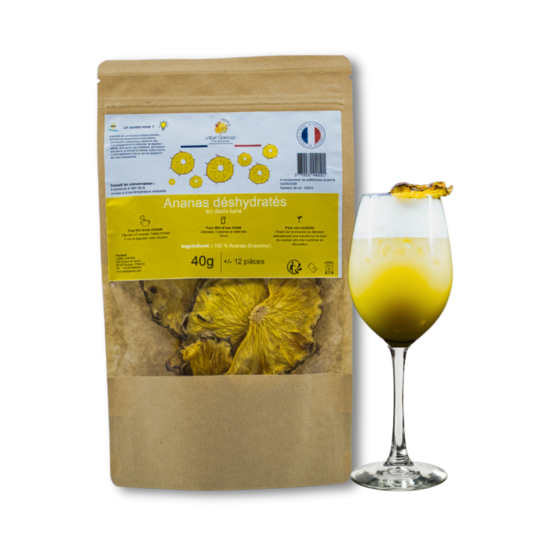 Fruits déshydratés - Ananas 40 gr - La Cerise sur l'Apéro Fruits déshydratés - Ananas 40 gr - La Cerise sur l'Apéro