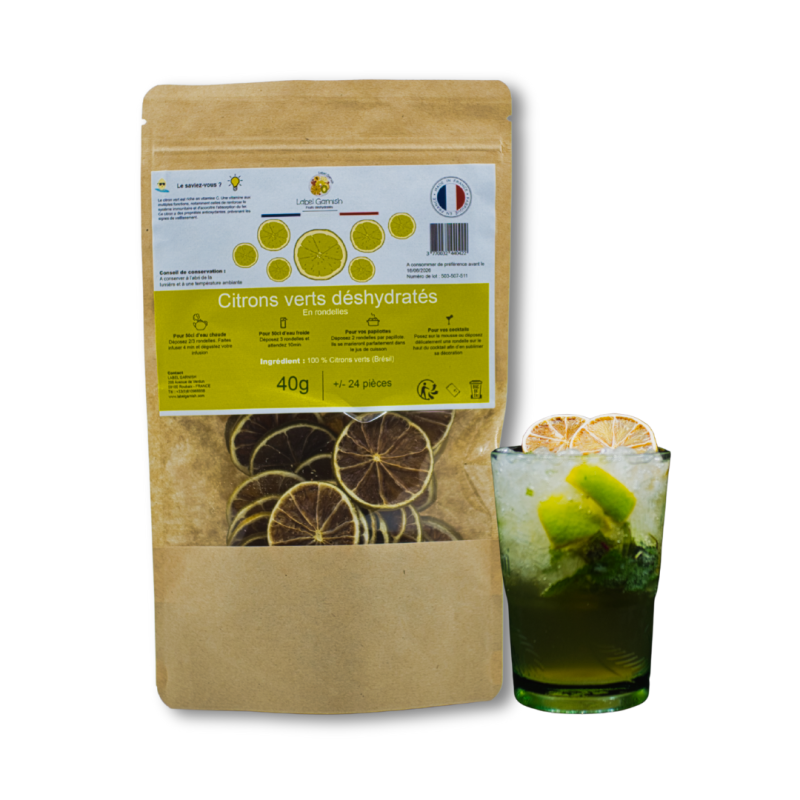 Fruits déshydratés - Citron vert 40 gr (Carton de 10) - La Cerise sur l'Apéro Fruits déshydratés - Citron vert 40 gr (Carton de 10) - La Cerise sur l'Apéro