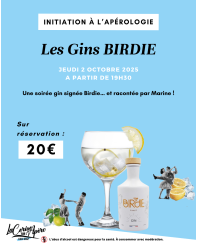 Initiation à l'Apérologie : les Gins BIRDIE - La Cerise sur l'Apéro