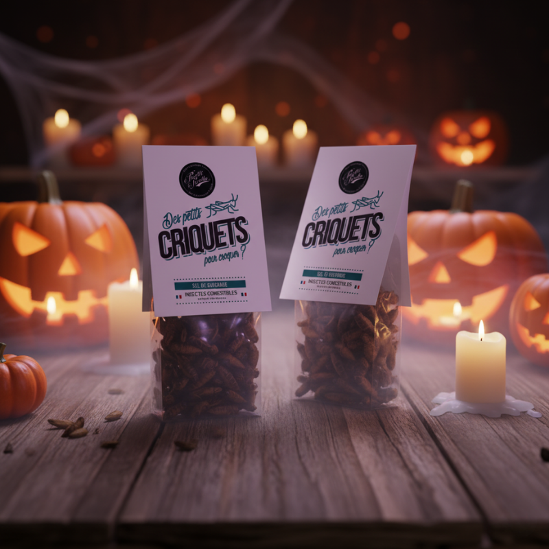 Insectes comestibles - Criquets au Sel de Guérande 10g - pour les professionnels - La Cerise sur l'Apéro Insectes comestibles - Criquets au Sel de Guérande 10g - pour les professionnels - La Cerise sur l'Apéro