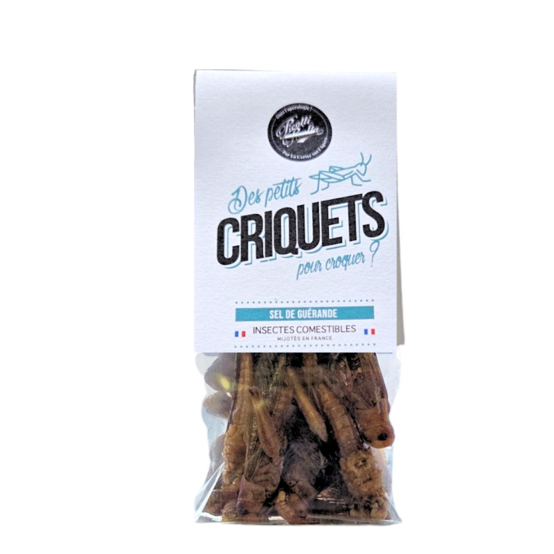 Insectes comestibles - Criquets au Sel de Guérande 10g - pour les professionnels - La Cerise sur l'Apéro Insectes comestibles - Criquets au Sel de Guérande 10g - pour les professionnels - La Cerise sur l'Apéro