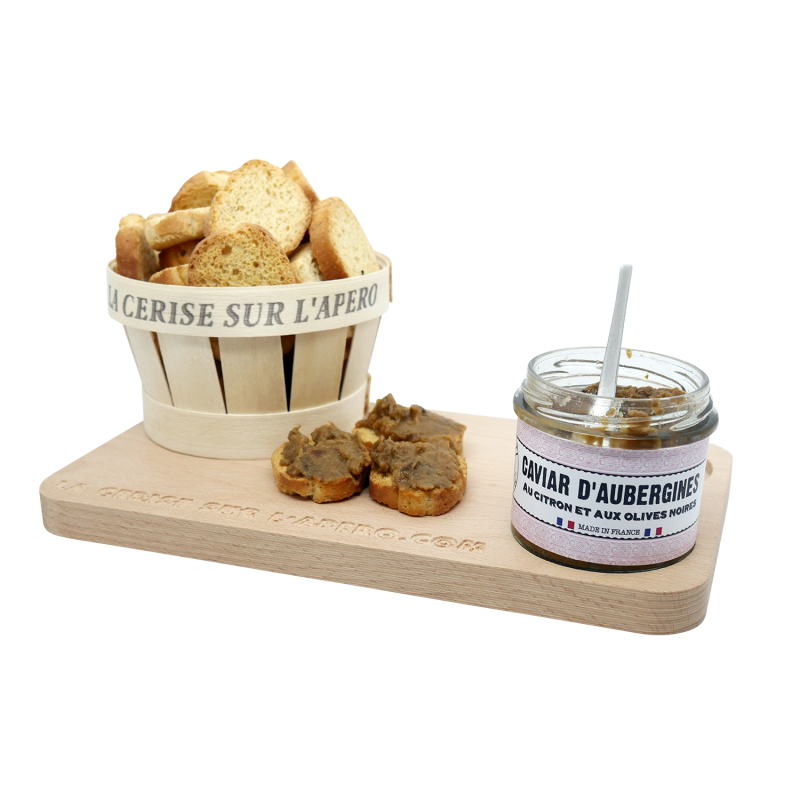 Caviar d'aubergines au citron et olives noires - Lot de 12 tartinables - La Cerise sur l'Apéro Caviar d'aubergines au citron et olives noires - Lot de 12 tartinables - La Cerise sur l'Apéro