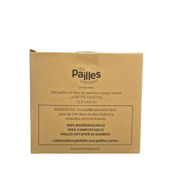 Boite de 200 pailles Mini Cocktails en fibre de bambou (12cm) - La Cerise sur l'Apéro