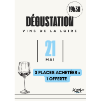 3 places achetées, 1 offerte : Initiation à l'Apérologie, les vins de la Loire - La Cerise sur l'Apéro