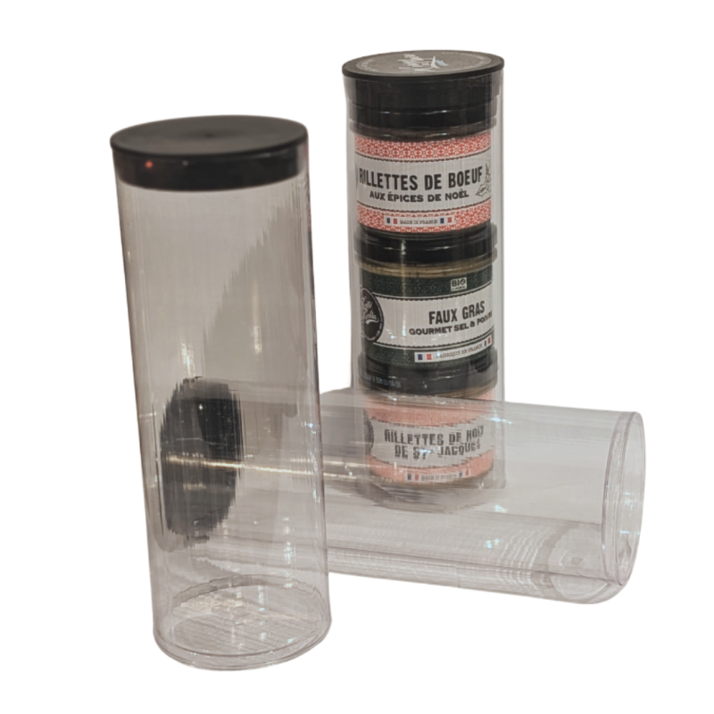 Tube cristal + capsule noire - Lot de 75 tubes - La Cerise sur l'Apéro