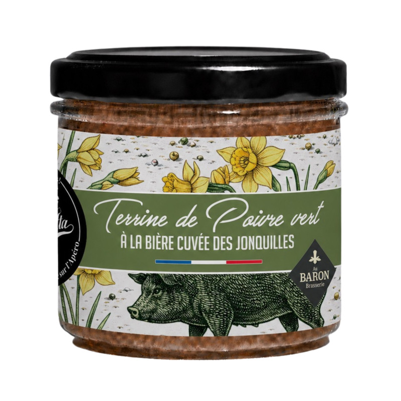 Terrine au poivre vert et à la bière Cuvée des Jonquilles - Lot de 12 tartinables - La Cerise sur l'Apéro
