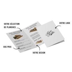 Cartes Menu Personnalisables - pour les professionnels - La Cerise sur l'Apéro