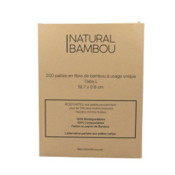 Boîte de 200 pailles à Cocktails en fibre de bambou - La Cerise sur l'Apéro