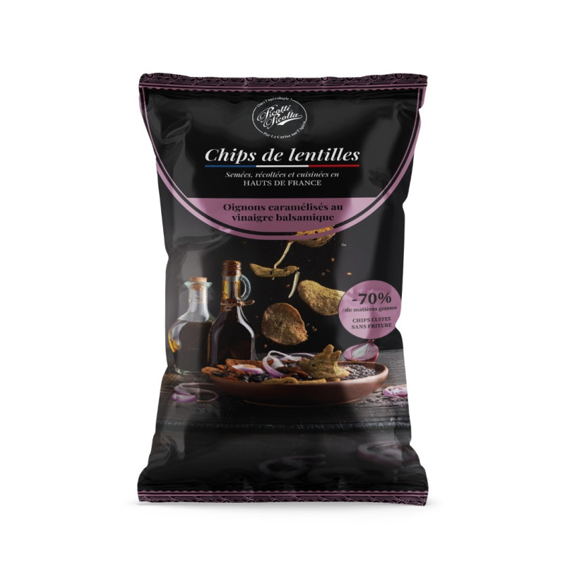 Chips de lentilles Oignon caramélisés au vinaigre balsamique - La Cerise sur l'Apéro Chips de lentilles Oignon caramélisés au vinaigre balsamique - La Cerise sur l'Apéro