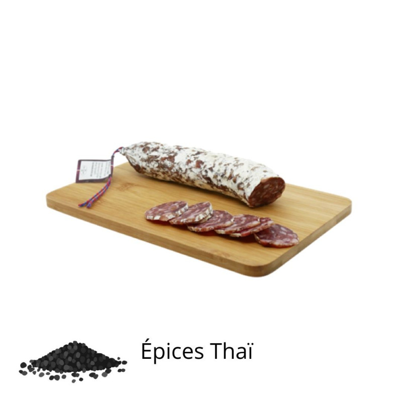 Saucisson fait en Auvergne aux épices Thaï - La Cerise sur l'Apéro Saucisson fait en Auvergne aux épices Thaï - La Cerise sur l'Apéro