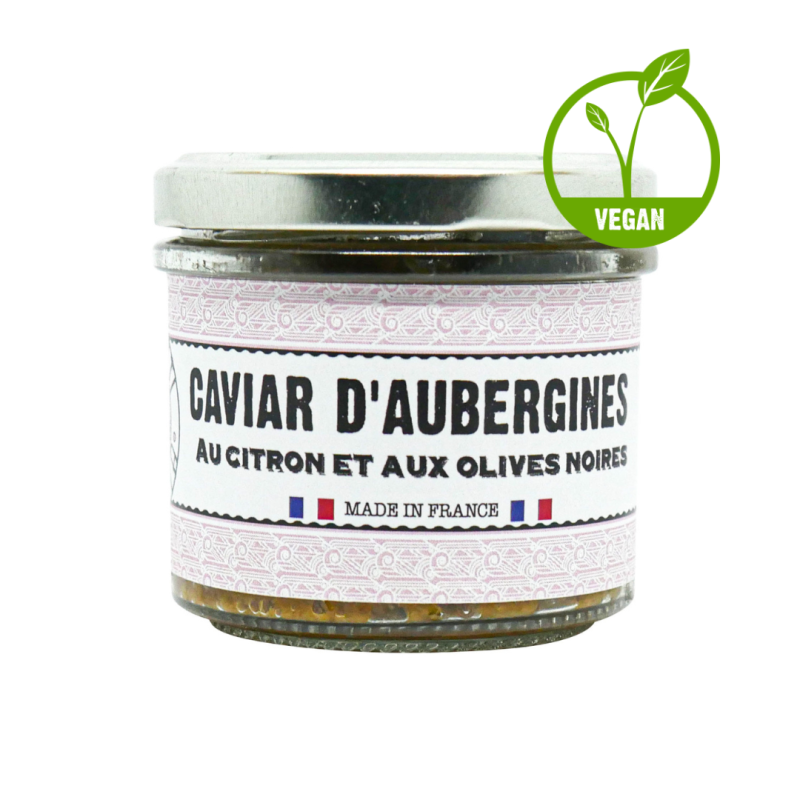 Caviar d'aubergines au citron et olives noires - Lot de 12 tartinables - La Cerise sur l'Apéro Caviar d'aubergines au citron et olives noires - Lot de 12 tartinables - La Cerise sur l'Apéro