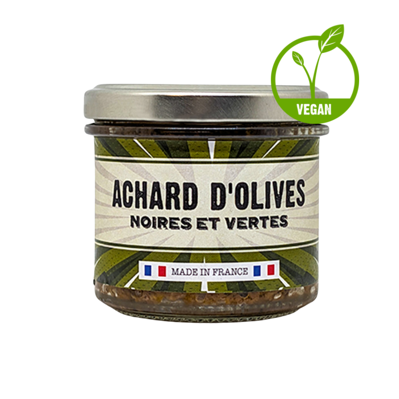 Achard d'olives noires et vertes - Lot de 12 tartinables - La Cerise sur l'Apéro Achard d'olives noires et vertes - Lot de 12 tartinables - La Cerise sur l'Apéro