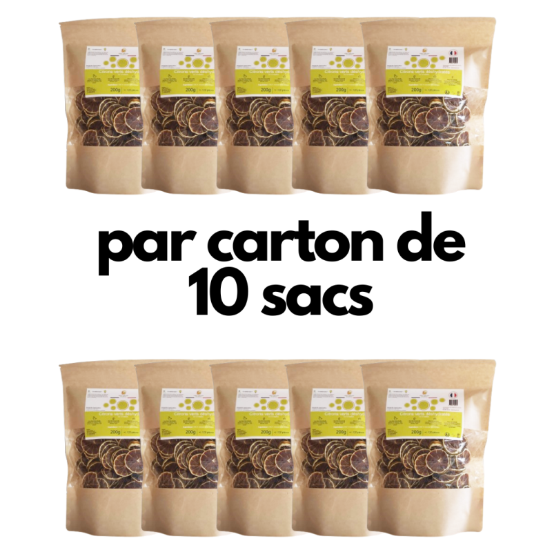 Fruits déshydratés - Citron vert 200 gr - Lot de 10 sachets - La Cerise sur l'Apéro Fruits déshydratés - Citron vert 200 gr - Lot de 10 sachets - La Cerise sur l'Apéro