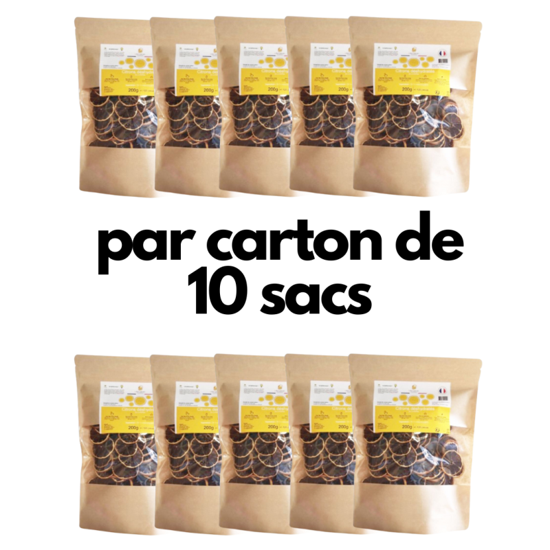 Fruits déshydratés - Citron jaune 200 gr - Lot de 10 sachets - La Cerise sur l'Apéro Fruits déshydratés - Citron jaune 200 gr - Lot de 10 sachets - La Cerise sur l'Apéro