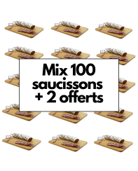 Mix de 100 saucissons + 2 saucissons offerts - pour les professionnels - La Cerise sur l'Apéro