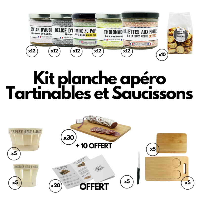 Kit d'implantation saucissons et tartinables + 5 couteaux offerts - pour les professionnels - La Cerise sur l'Apéro Kit d'implantation saucissons et tartinables + 5 couteaux offerts - pour les professionnels - La Cerise sur l'Apéro