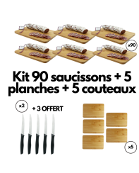 Kit d'implantation 90 saucissons + 5 planches + 5 couteaux | Pack A...